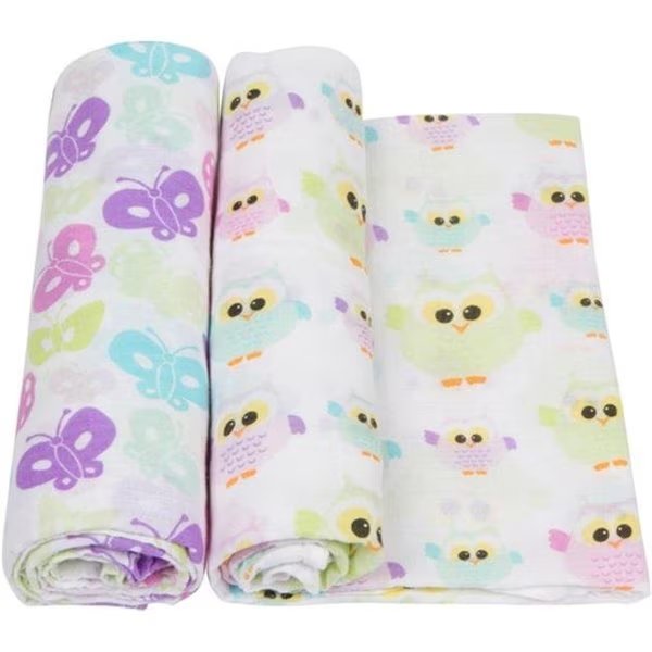 MiracleWare 3646 Owls Muslin Swaddle; 2 Pack, Miracleware, Mfr#: 3646